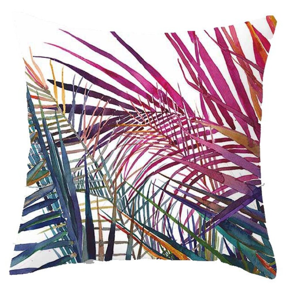 Pink Palms Pillow Cover